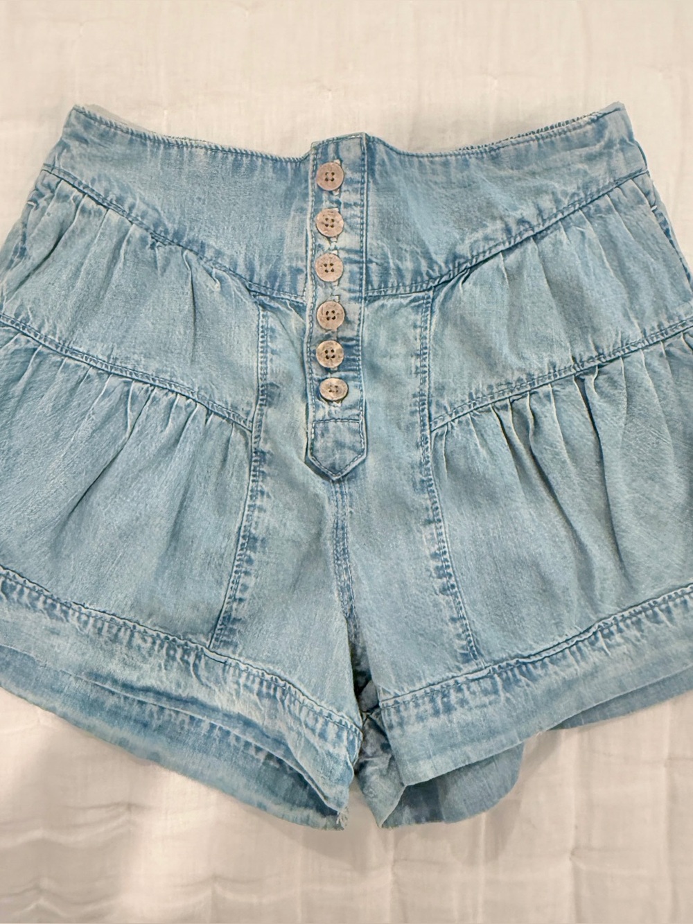 Free People Fleur Denim Shorts Belle Blue